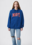 Mavi Logo Baskılı Kapüşonlu Lacivert Sweatshirt 1600361-82625