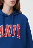 Mavi Logo Baskılı Kapüşonlu Lacivert Sweatshirt 1600361-82625