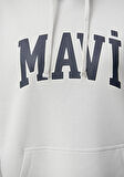 Mavi Logo Baskılı Kapüşonlu Gri Sweatshirt 1600361-34322