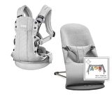 Babybjörn Balance Bliss Ana Kucağı Cotton 3D Jersey Soft Oyuncaklı / Light Grey & Kanguru Harmony 3D Mesh / Silver