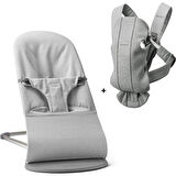 Babybjörn Balance Bliss Ana Kucağı Woven Melange & Kanguru Mini 3D Cotton Yeni Doğan Seti / Light Grey