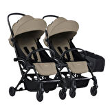 Bumprider Connect³ İkiz Bebek Arabası / Black - Sand & Yan Düzenleyici Çanta Hediyeli