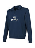 New Balance MNC3524-AVI Lifestyle Men Half Zip Lacivert Dik Yaka Regular Fit Düz Erkek Sweatshırt