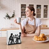 Sohbet Temalı Siyah Metal Peçetelik