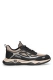 Voyager E087T Erkek Deri-Tekstil Klasik Sneaker Siyah - Bej
