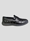 VOYAGER M211-1 ERKEK HAKİKİ DERİ SPOR TABAN LOAFER AYAKKABI SİYAH