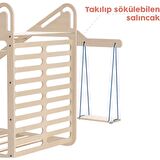 Sleepy Montessori Karyola + Salıncak | Masa | Yazı Tahtası | Kaydırak | Tırmanma Tahtası