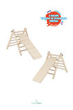 Pikko Pikler Tırmanma Üçgeni / Slide & Climb + Kaydırak ve Tırmanma Natural Renk