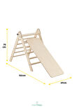 Pikko Pikler Tırmanma Üçgeni / Slide & Climb + Kaydırak ve Tırmanma Natural Renk