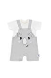 Gezenbebe Hero Kısa Kol Bebek T-Shirt ve Nakışlı Salopet Seti