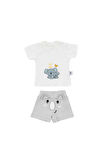 Gezenbebe Hero Kısa Kol Desenli Bebek T-Shirt ve Nakışlı Şort Seti