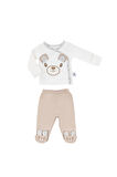 Gezenbebe Hero Bebekler İçin Nakışlı Zıbın ve Patikli Pantolon Set