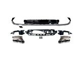 Mercedes w213 e63 arka tampon difüzör ve egzoz ucu seti amg 2021+