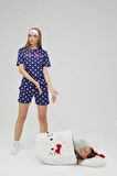 Lisanslı Kısa Kollu Şortlu Lacivert Pijama Takımı