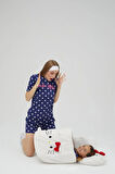 Lisanslı Kısa Kollu Şortlu Lacivert Pijama Takımı