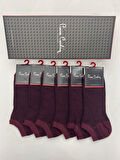 PİERRE CARDİN Pamuk 6'lı  Erkek Patik Çorabı 3032-PC BORDO 3032-6