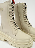 Beige Hakiki Deri Kadın Bot & Bootie HD0777066103