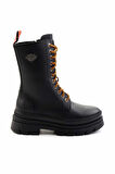 Harley Davidson Black Hakiki Deri Kadın Bot & Bootie HD0777066103