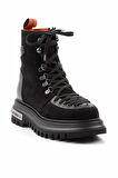 Black Hakiki Deri Kadın Bot & Bootie HD0777064302