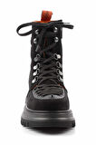 Black Hakiki Deri Kadın Bot & Bootie HD0777064302
