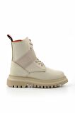 Beige Hakiki Deri Kadın Bot & Bootie HD0777055403