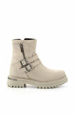 Beige Hakiki Deri Kadın Bot & Bootie HD0777055603