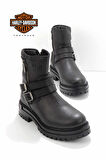 Black Hakiki Deri Kadın Bot & Bootie HD0777055603
