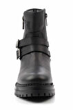 Black Hakiki Deri Kadın Bot & Bootie HD0777055603