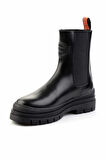 Black Hakiki Deri Kadın Bot & Bootie HD0777004803