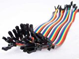 Robotistan 30 cm 40 Pin Ayrılabilen Dişi-Dişi F-F Jumper Kablo-300 mm