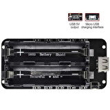 2'li Anahtarlı 18650 Lityum Pil Yuvası V8 Mikro USB