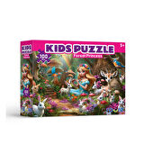 100 Parça Puzzle Forest Princess Çocuk Puzzle 34 X 48 CM