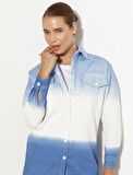 Degrade Denim Ceket-Mavi | 44