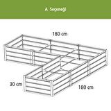 Biorfe Modüler Galvanize Yükseltilmiş Bahçe Bostan Sebze Yatağı 120x60x30 cm - Antrasit