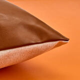 Evidea Soft Deri Görünümlü Kırlent - Kahverengi - 43x43 cm