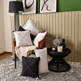 Evidea Soft Ethnic Biyeli Kırlent - Beyaz - 30x50 cm