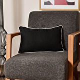Evidea Soft Ethnic Biyeli Kırlent - Siyah - 30x50 cm