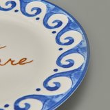 Evidea Kitchen Luve Del Mare Tatlı ve Kahvaltı Tabağı - Krem / Mavi - 21 cm