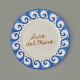 Evidea Kitchen Luve Del Mare Tatlı ve Kahvaltı Tabağı - Krem / Mavi - 21 cm