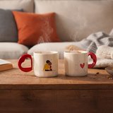 Evidea Kitchen Kalpli 2'li Çift Kupa - Renkli - 270 ml