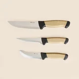 Evidea Kitchen 3'lü Çok Amaçlı Bıçak Seti - Bej