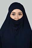 Hazır Türban Peçeli Pratik Eşarp Tesettür Nikaplı Hijab - Namaz Örtüsü Sufle (3XL)