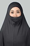 Hazır Türban Peçeli Pratik Eşarp Tesettür Nikaplı Hijab - Namaz Örtüsü Sufle (3XL)
