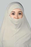 Hazır Türban Peçeli Pratik Eşarp Tesettür Nikaplı Hijab - Namaz Örtüsü Sufle (3XL)
