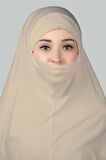 Hazır Türban Peçeli Pratik Eşarp Tesettür Nikaplı Hijab - Namaz Örtüsü Sufle (3XL)