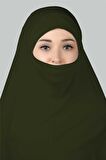 Hazır Türban Peçeli Pratik Eşarp Tesettür Nikaplı Hijab - Namaz Örtüsü Sufle (3XL)