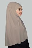 Hazır Türban Peçeli Pratik Eşarp Tesettür Nikaplı Hijab - Namaz Örtüsü Sufle (3XL)