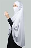 Hazır Türban Peçeli Pratik Eşarp Tesettür Nikaplı Hijab - Namaz Örtüsü Sufle (5XL)