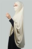 Hazır Türban Peçeli Pratik Eşarp Tesettür Nikaplı Hijab - Namaz Örtüsü Sufle (5XL)