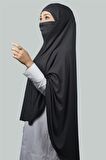 Hazır Türban Peçeli Pratik Eşarp Tesettür Nikaplı Hijab - Namaz Örtüsü Sufle (5XL)